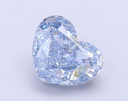 Lab-Grown Heart Diamond - 3.05 Carats, Fancy Intense Blue Color, VVS2 Clarity - Certified by IGI - Report Number: LG687528340