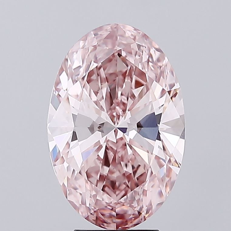 Lab-Grown Oval Diamond - 5.04 Carats, Fancy Intense Pink Color, VS1 Clarity - Certified by IGI - Report Number: LG644428086