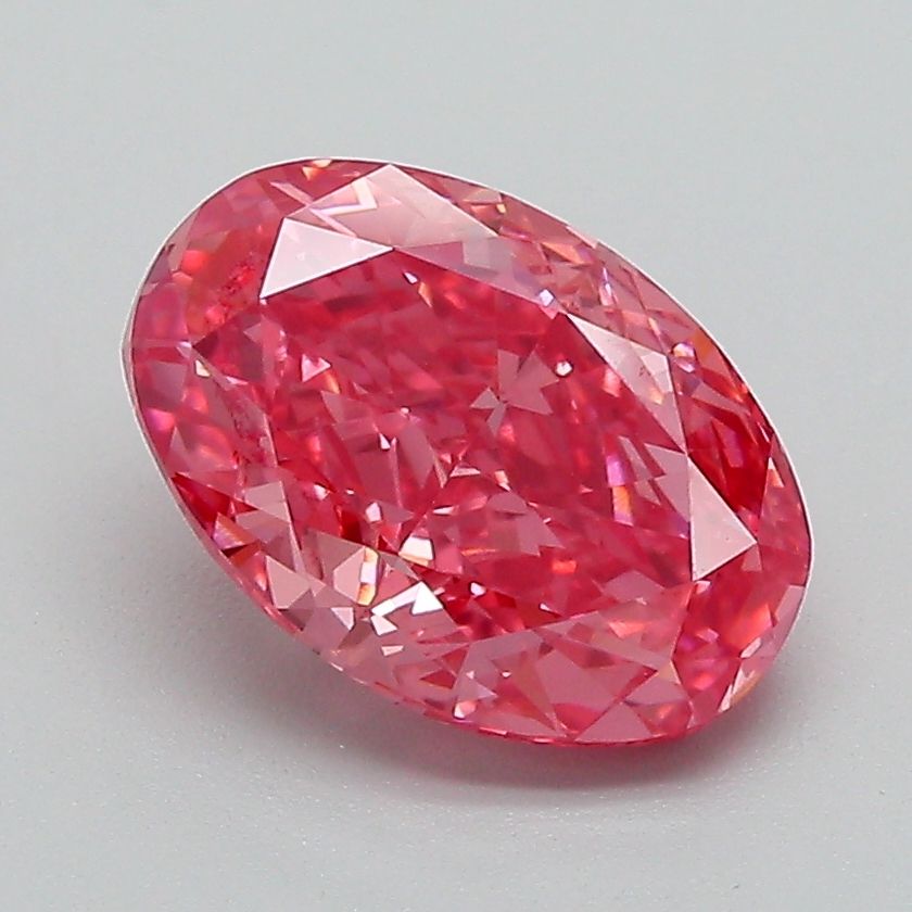 Lab-Grown Oval Diamond - 2.1 Carats, Fancy Vivid Pink Color, VVS2 Clarity - Certified by IGI - Report Number: LG666431739