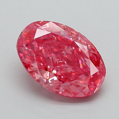 Lab-Grown Oval Diamond - 2.1 Carats, Fancy Vivid Pink Color, VVS2 Clarity - Certified by IGI - Report Number: LG666431739