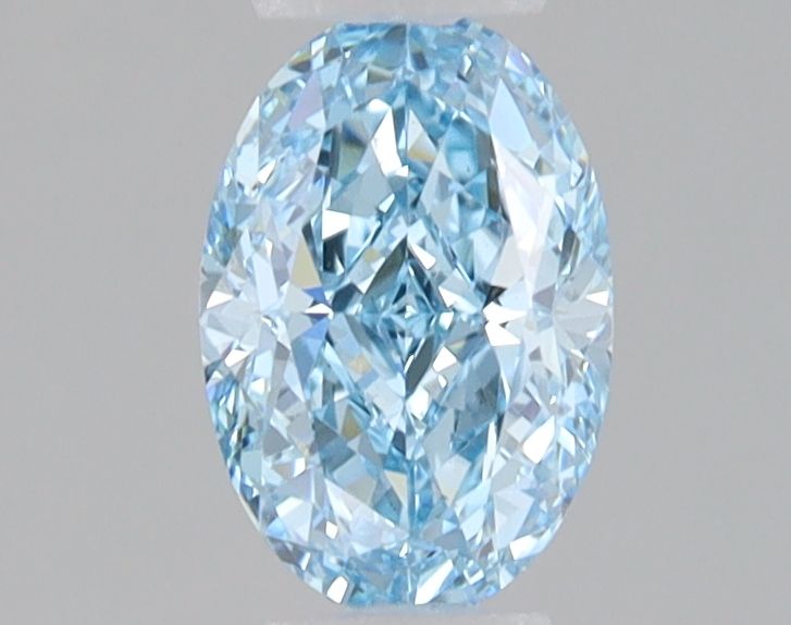 Lab-Grown Oval Diamond - 1.03 Carats, Fancy Vivid Blue Color, VS1 Clarity - Certified by IGI - Report Number: LG682501703