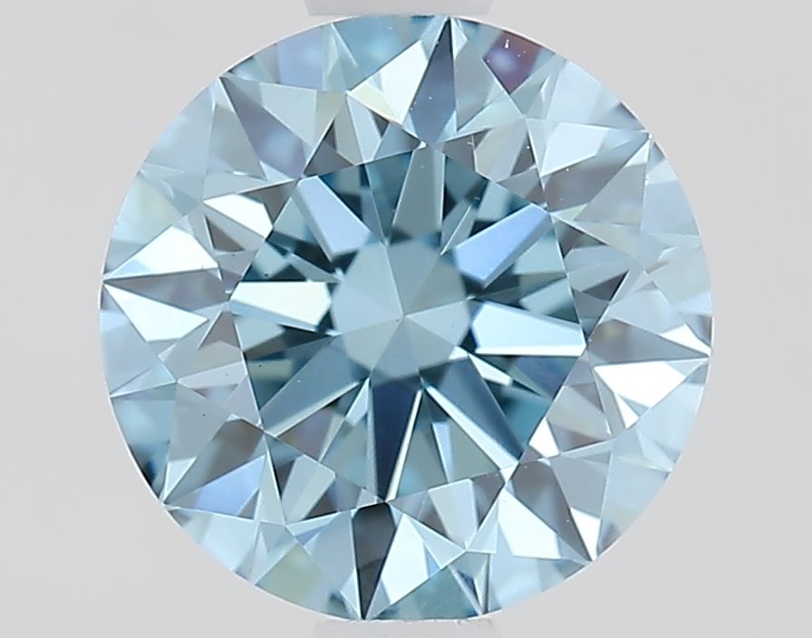 Lab-Grown Round Diamond - 1.15 Carats, Fancy Vivid Blue Color, VS1 Clarity - Certified by IGI - Report Number: LG662471727