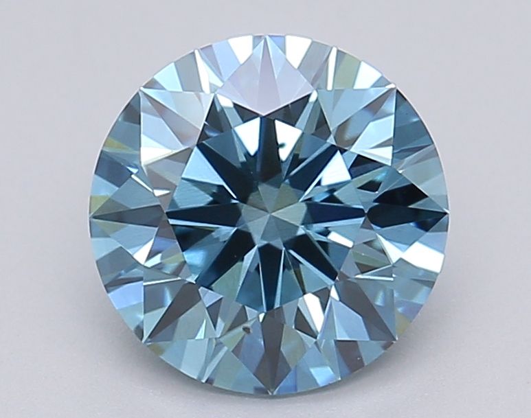 Lab-Grown Round Diamond - 1.5 Carats, Fancy Vivid Blue Color, VS2 Clarity - Certified by IGI - Report Number: LG616403383