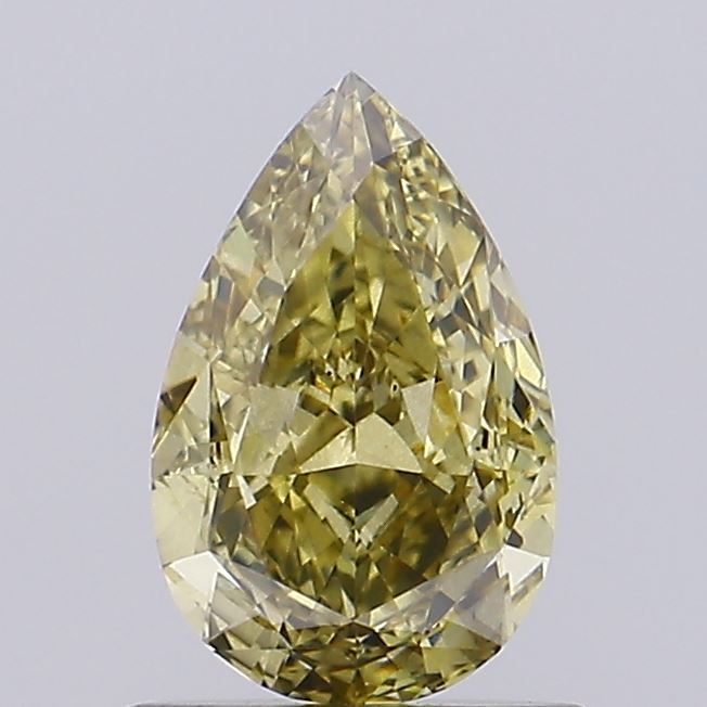 Lab-Grown Pear Diamond - 0.95 Carats, Fancy Gray Yellow Color, VS1 Clarity - Certified by IGI - Report Number: LG636476028