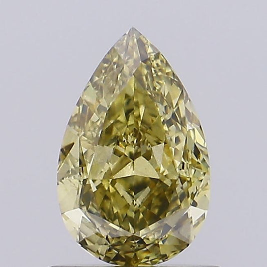 Lab-Grown Pear Diamond - 0.95 Carats, Fancy Gray Yellow Color, VS1 Clarity - Certified by IGI - Report Number: LG636476028