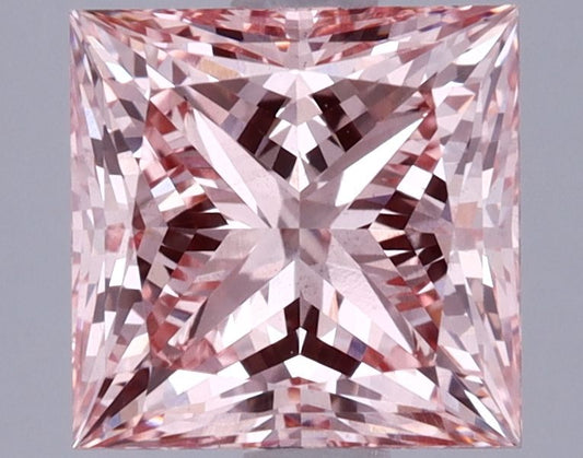 Lab-Grown Princess Diamond - 2.06 Carats, Fancy Intense Pink Color, VS1 Clarity - Certified by IGI - Report Number: LG612324444