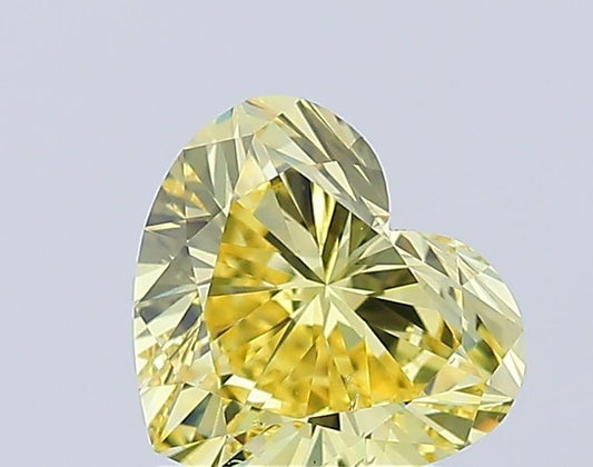 Lab-Grown Heart Diamond - 1.16 Carats, Fancy Vivid Yellow Color, VS2 Clarity - Certified by IGI - Report Number: LG627448427