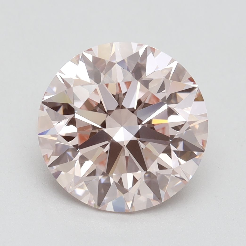Lab-Grown Round Diamond - 3.55 Carats, Fancy Intense Pink Color, VVS2 Clarity - Certified by IGI - Report Number: LG616425134