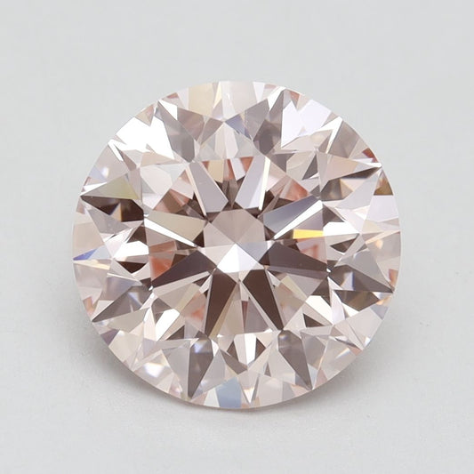 Lab-Grown Round Diamond - 3.55 Carats, Fancy Intense Pink Color, VVS2 Clarity - Certified by IGI - Report Number: LG616425134