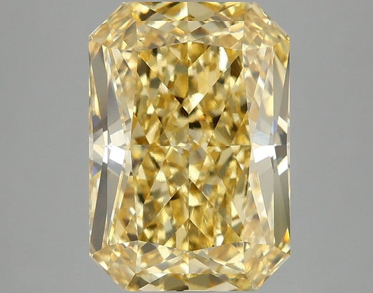 Lab-Grown Radiant Diamond - 4.04 Carats, Fancy Vivid Yellow Color, VVS2 Clarity - Certified by IGI - Report Number: LG671440742
