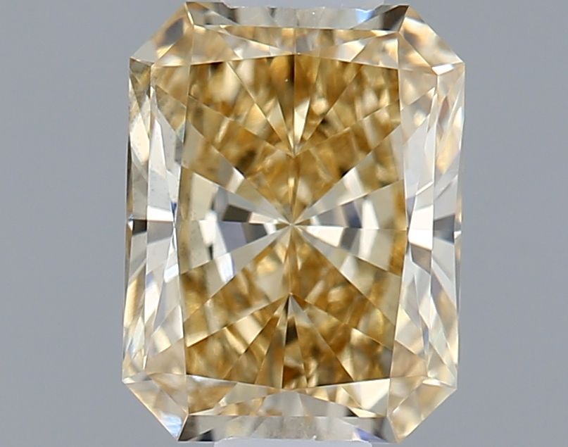 Lab-Grown Radiant Diamond - 0.57 Carats, Fancy Intense Yellow Color, VS1 Clarity - Certified by IGI - Report Number: LG637438861