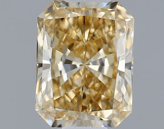 Lab-Grown Radiant Diamond - 0.57 Carats, Fancy Intense Yellow Color, VS1 Clarity - Certified by IGI - Report Number: LG637438861