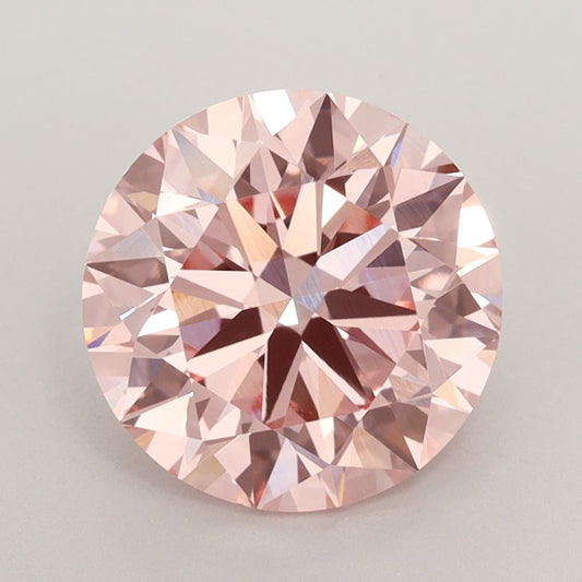 Lab-Grown Round Diamond - 3.01 Carats, Fancy Intense Pink Color, VVS2 Clarity - Certified by IGI - Report Number: LG582357583