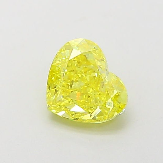 Lab-Grown Heart Diamond - 1.0 Carats, Fancy Vivid Yellow Color, VS1 Clarity - Certified by IGI - Report Number: LG660455218