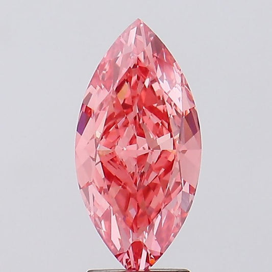 Lab-Grown Marquise Diamond - 3.5 Carats, Fancy Vivid Pink Color, VVS2 Clarity - Certified by IGI - Report Number: LG629494195