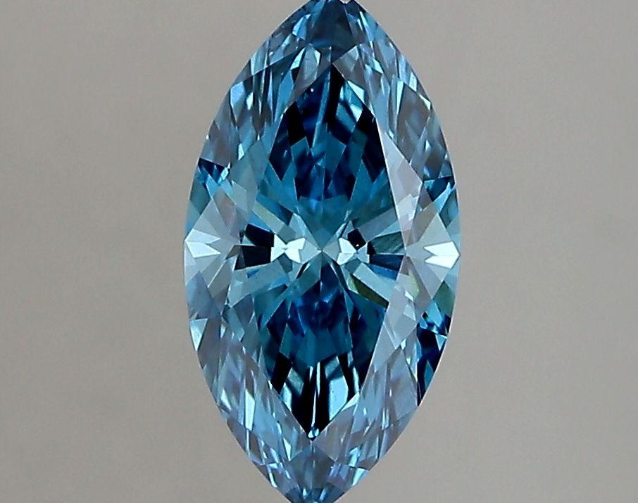 Lab-Grown Marquise Diamond - 1.16 Carats, Fancy Vivid Blue Color, VS2 Clarity - Certified by IGI - Report Number: LG669450365