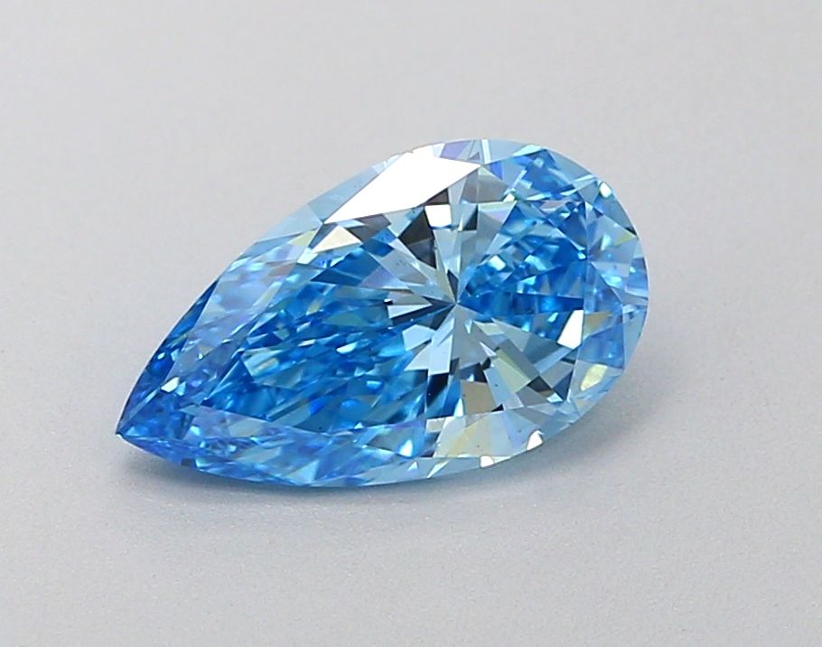 Lab-Grown Pear Diamond - 1.5 Carats, Fancy Vivid Blue Color, VS1 Clarity - Certified by IGI - Report Number: LG627458009