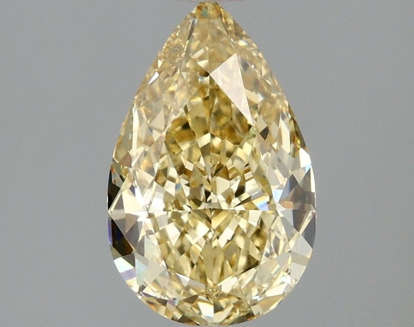 Lab-Grown Pear Diamond - 1.57 Carats, Fancy Intense Yellow Color, VVS2 Clarity - Certified by IGI - Report Number: LG675567827