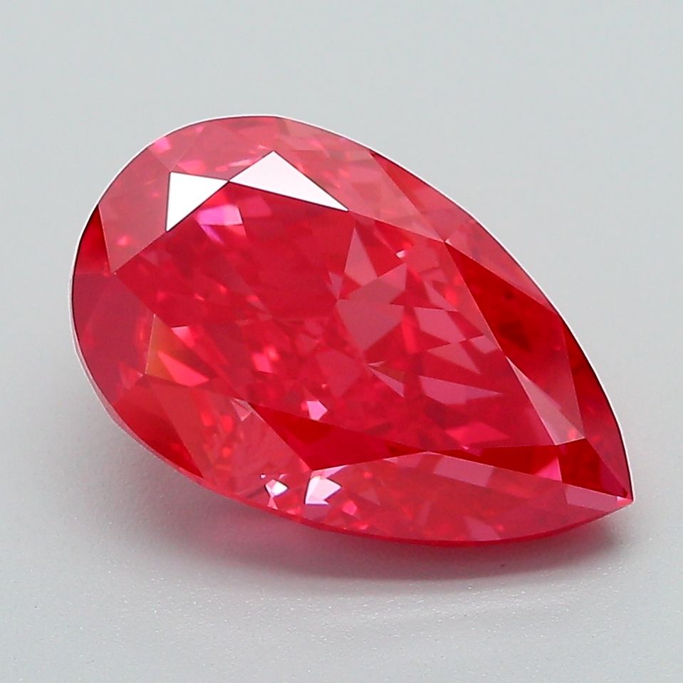 Lab-Grown Pear Diamond - 3.53 Carats, Fancy Vivid Pink Color, VVS2 Clarity - Certified by IGI - Report Number: LG660491075