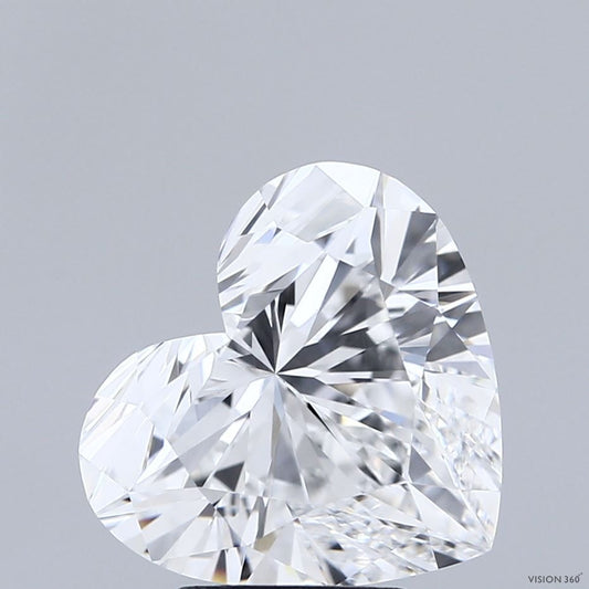 Lab-Grown Heart Diamond - 4.03 Carats, D Color, VVS2 Clarity - Certified by IGI - Report Number: LG712561844