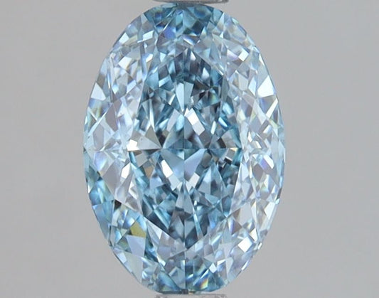 Lab-Grown Oval Diamond - 1.45 Carats, Fancy Vivid Blue Color, VS1 Clarity - Certified by IGI - Report Number: LG683556088