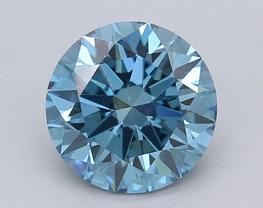 Lab-Grown Round Diamond - 1.48 Carats, Fancy Vivid Blue Color, VVS2 Clarity - Certified by IGI - Report Number: LG615361332