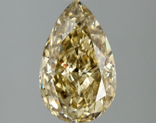 Lab-Grown Pear Diamond - 1.99 Carats, Fancy Intense Gray Yellow Color, VS2 Clarity - Certified by IGI - Report Number: LG647457888
