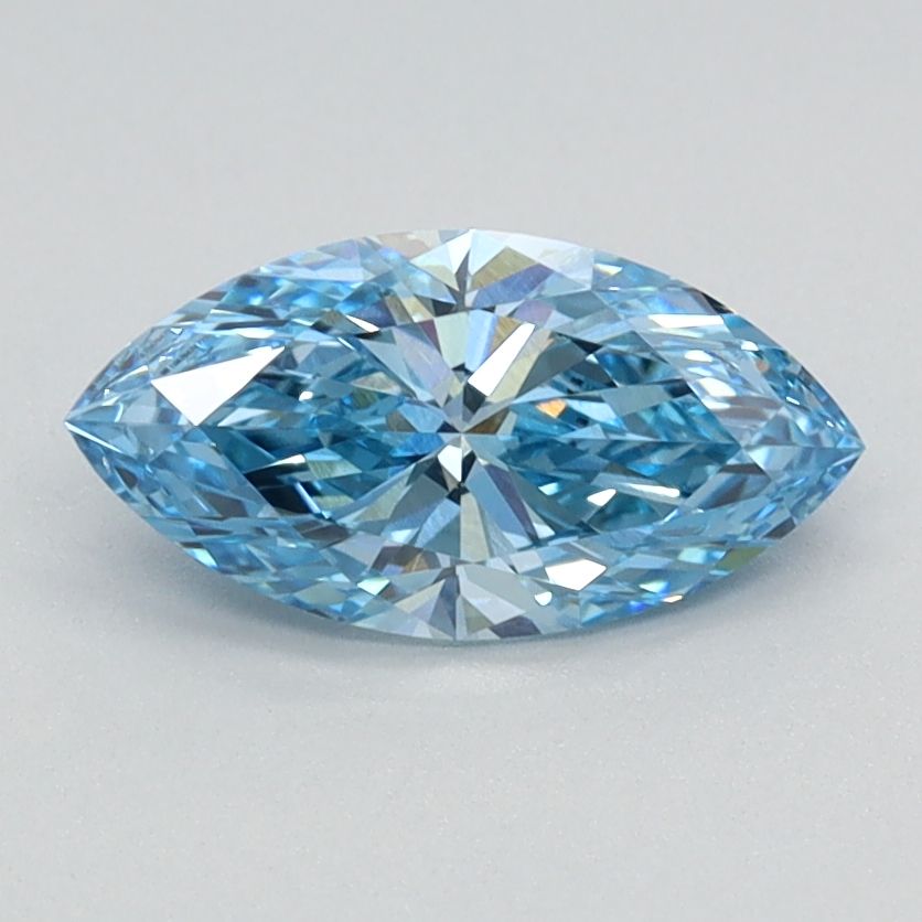 Lab-Grown Marquise Diamond - 0.78 Carats, Fancy Vivid Blue Color, VS1 Clarity - Certified by IGI - Report Number: LG626424723