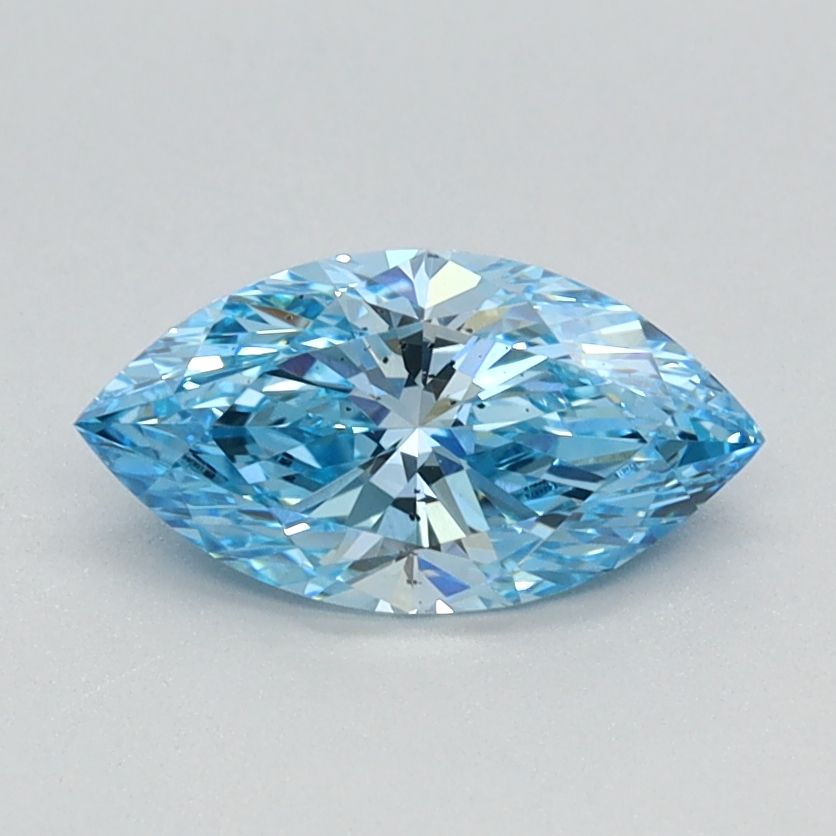 Lab-Grown Marquise Diamond - 0.7 Carats, Fancy Vivid Blue Color, SI1 Clarity - Certified by IGI - Report Number: LG626424674