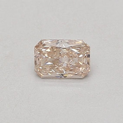 Lab-Grown Radiant Diamond - 0.32 Carats, Light Brown Pink Color, VS2 Clarity - Certified by IGI - Report Number: LG678543744
