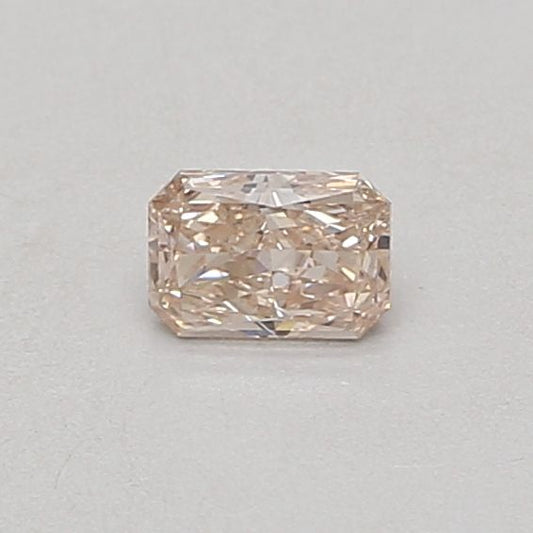 Lab-Grown Radiant Diamond - 0.32 Carats, Light Brown Pink Color, VS2 Clarity - Certified by IGI - Report Number: LG678543744