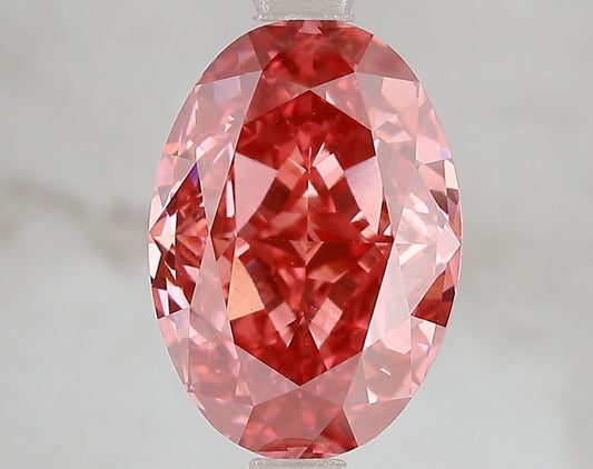 Lab-Grown Oval Diamond - 4.55 Carats, Fancy Vivid Pink Color, VS2 Clarity - Certified by IGI - Report Number: LG671493412