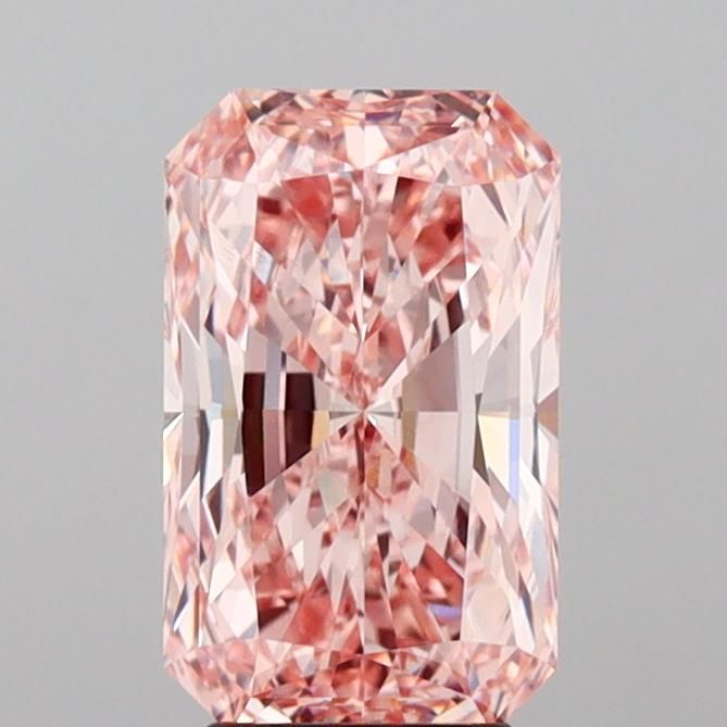 Lab-Grown Radiant Diamond - 3.0 Carats, Fancy Intense Pink Color, VS1 Clarity - Certified by IGI - Report Number: LG681557565