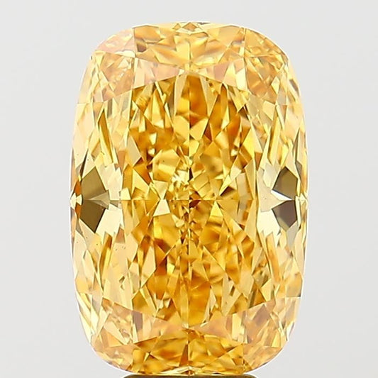 Lab-Grown Cushion Diamond - 7.18 Carats, Fancy Vivid Yellow Color, VS2 Clarity - Certified by IGI - Report Number: LG671483345