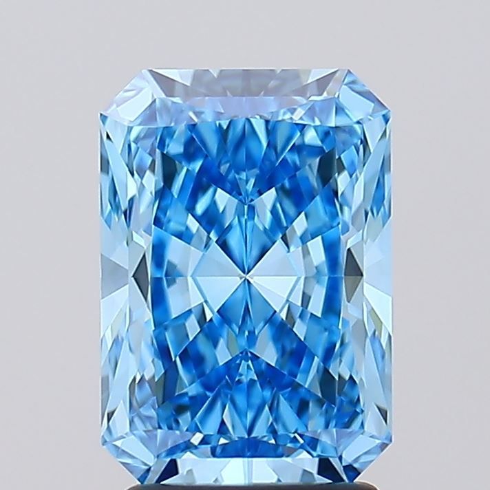 Lab-Grown Radiant Diamond - 2.59 Carats, Fancy Vivid Blue Color, VVS2 Clarity - Certified by IGI - Report Number: LG606335513
