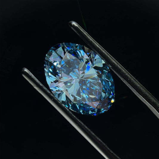 Lab-Grown Oval Diamond - 5.0 Carats, Fancy Vivid Blue Color, VS1 Clarity - Certified by IGI - Report Number: LG582359231