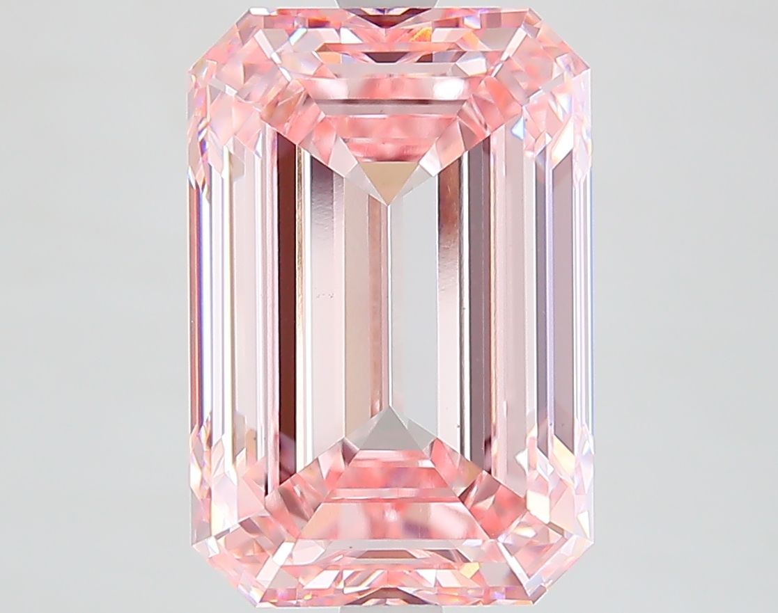 Lab-Grown Emerald Diamond - 7.04 Carats, Fancy Intense Pink Color, VS1 Clarity - Certified by IGI - Report Number: LG632424968