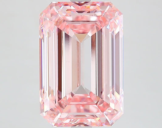 Lab-Grown Emerald Diamond - 7.04 Carats, Fancy Intense Pink Color, VS1 Clarity - Certified by IGI - Report Number: LG632424968