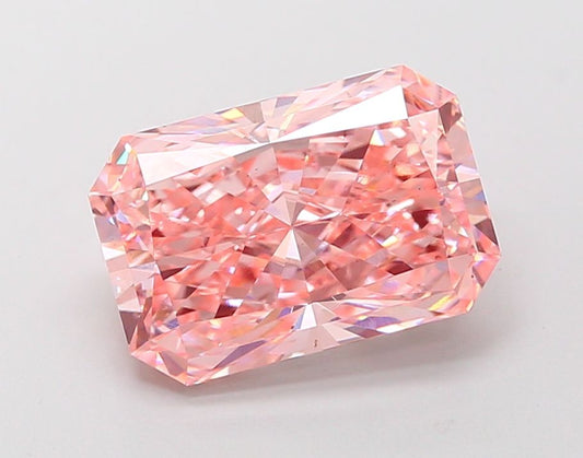 Lab-Grown Radiant Diamond - 4.05 Carats, Fancy Vivid Pink Color, VS1 Clarity - Certified by IGI - Report Number: LG691579012