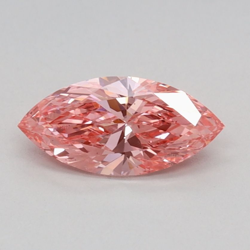 Lab-Grown Marquise Diamond - 0.49 Carats, Fancy Vivid Pink Color, VS2 Clarity - Certified by IGI - Report Number: LG682505327