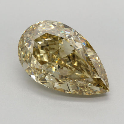 Lab-Grown Pear Diamond - 4.61 Carats, Fancy Intense Gray Yellow Color, VS1 Clarity - Certified by IGI - Report Number: LG640444445