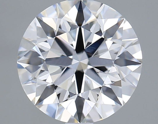 Lab-Grown Round Diamond - 2.5 Carats, E Color, VVS2 Clarity - Certified by IGI - Report Number: LG683570158