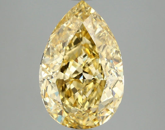 Lab-Grown Pear Diamond - 4.85 Carats, Fancy Vivid Yellow Color, VS1 Clarity - Certified by IGI - Report Number: LG660418719