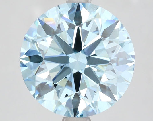 Lab-Grown Round Diamond - 4.01 Carats, Fancy Vivid Blue Color, VS1 Clarity - Certified by IGI - Report Number: LG625412910