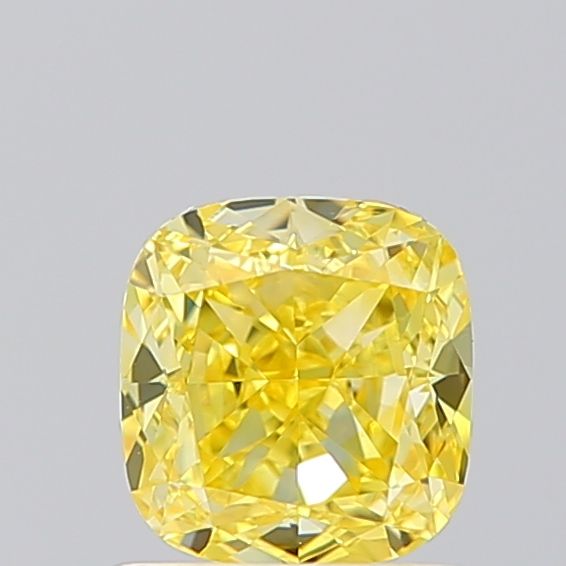 Lab-Grown Cushion Diamond - 1.01 Carats, Fancy Vivid Yellow Color, VS1 Clarity - Certified by IGI - Report Number: LG671443240