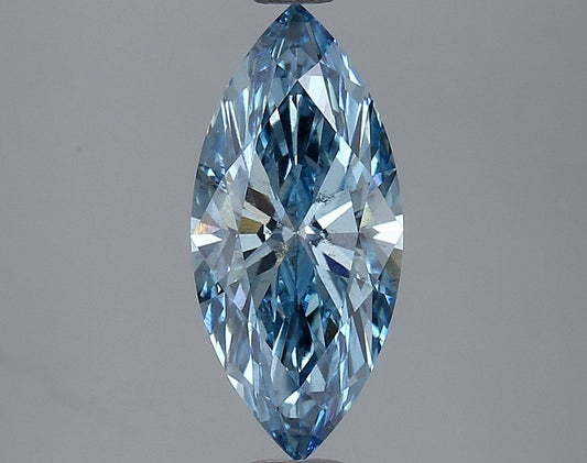 Lab-Grown Marquise Diamond - 1.99 Carats, Fancy Vivid Blue Color, SI1 Clarity - Certified by IGI - Report Number: LG627482972