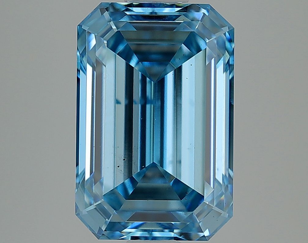 Lab-Grown Emerald Diamond - 4.68 Carats, Fancy Vivid Blue Color, VS2 Clarity - Certified by IGI - Report Number: LG629475045