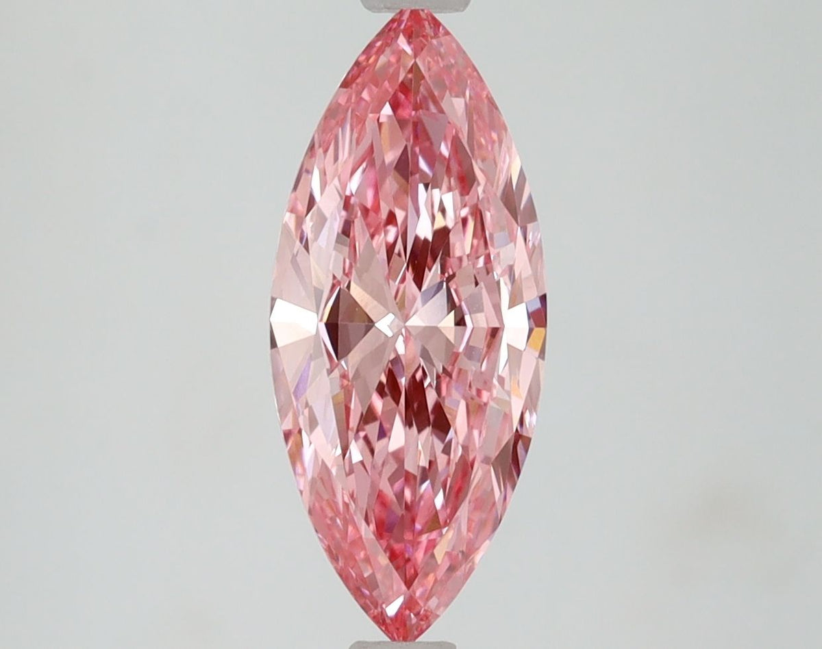 Lab-Grown Marquise Diamond - 1.5 Carats, Fancy Vivid Pink Color, VS1 Clarity - Certified by IGI - Report Number: LG591361853