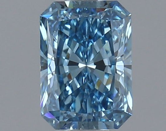 Lab-Grown Radiant Diamond - 1.07 Carats, Fancy Vivid Blue Color, VS2 Clarity - Certified by IGI - Report Number: LG625409977