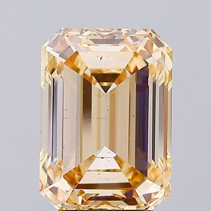 Lab-Grown Emerald Diamond - 4.09 Carats, Fancy Yellow Color, VS2 Clarity - Certified by IGI - Report Number: LG668437286